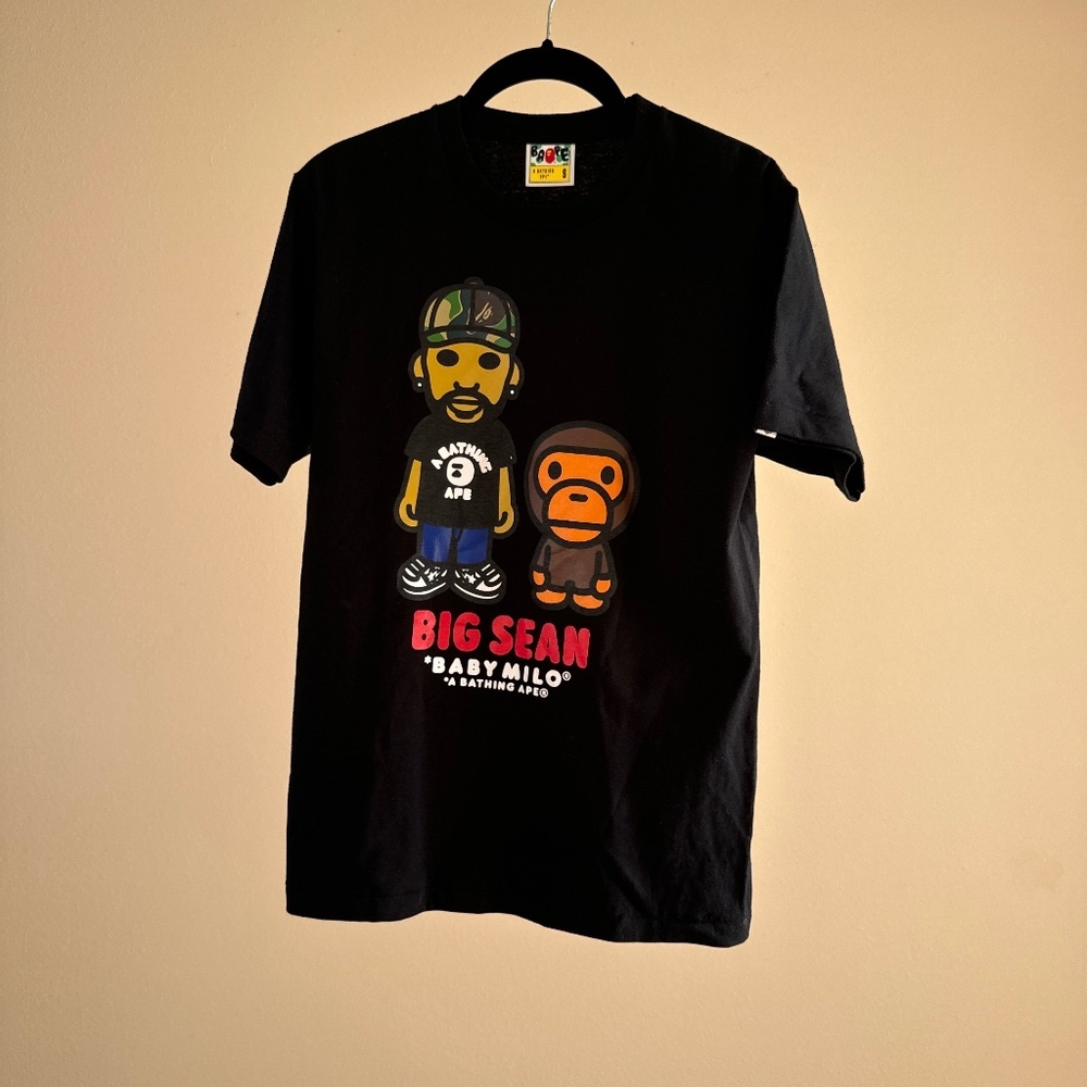 Bape Black Short Sleeve Tee with Graphic